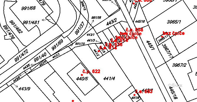 Medlánky 814, Brno na parcele st. 441/2 v KÚ Medlánky, Katastrální mapa