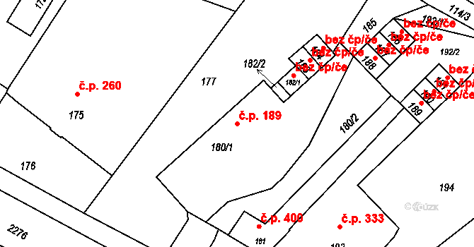 Suchdol nad Odrou 189 na parcele st. 180/1 v KÚ Suchdol nad Odrou, Katastrální mapa