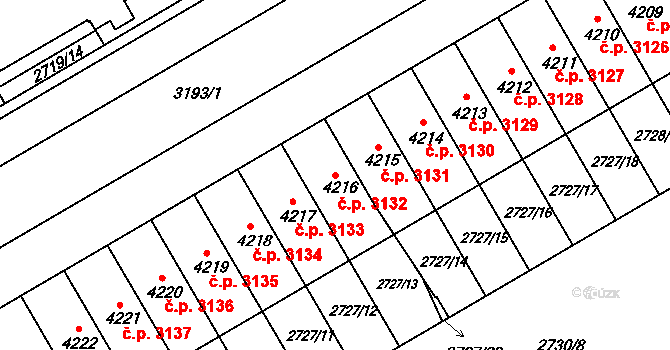 Kroměříž 3132 na parcele st. 4216 v KÚ Kroměříž, Katastrální mapa