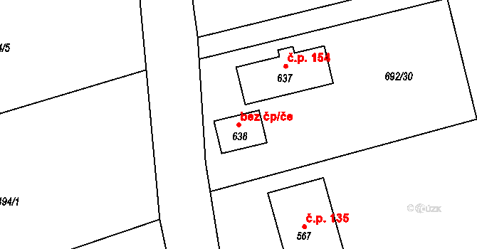 Týnec nad Sázavou 107347385 na parcele st. 638 v KÚ Pecerady, Katastrální mapa