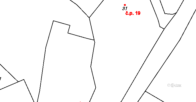 Hodkov 19, Zbraslavice na parcele st. 31 v KÚ Hodkov, Katastrální mapa