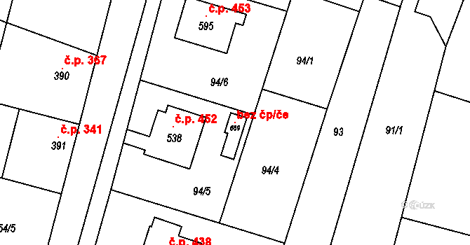Rožďalovice 116969385 na parcele st. 689 v KÚ Rožďalovice, Katastrální mapa