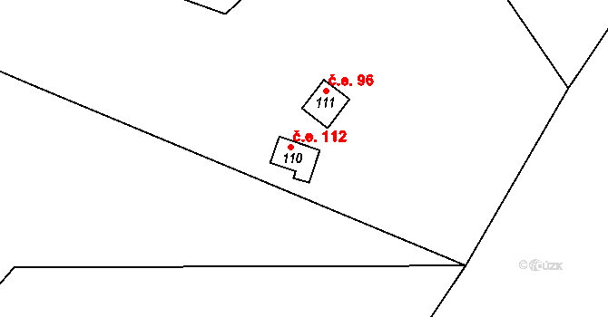 Rounek 112, Vyskytná nad Jihlavou na parcele st. 110 v KÚ Rounek, Katastrální mapa