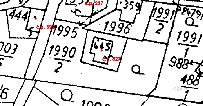 Kamenický Šenov 527 na parcele st. 445 v KÚ Kamenický Šenov, Katastrální mapa