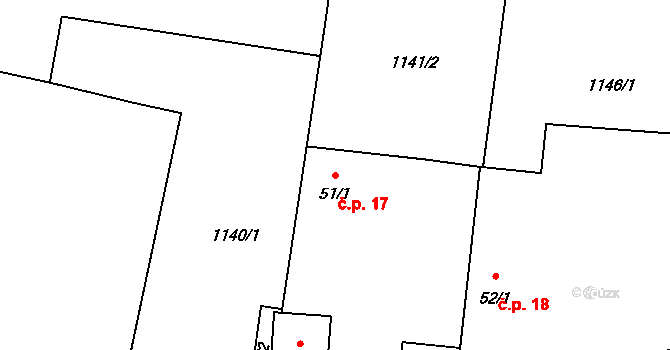 Tupesy 17, Radošovice na parcele st. 51/1 v KÚ Tupesy, Katastrální mapa