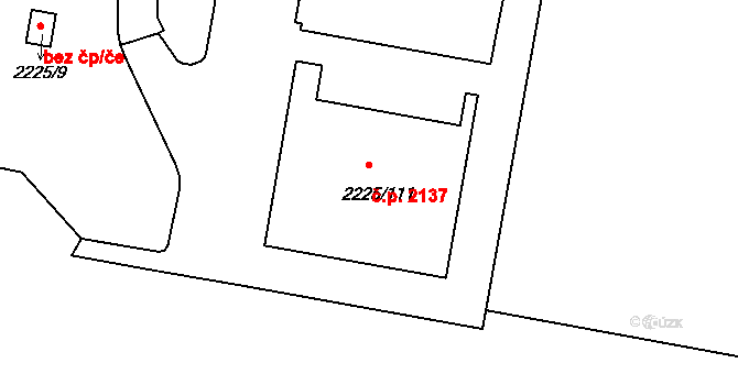 Záběhlice 2137, Praha na parcele st. 2225/111 v KÚ Záběhlice, Katastrální mapa
