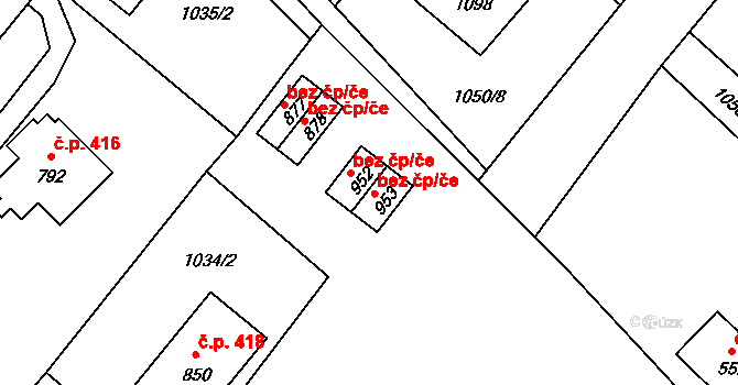 Třinec 40209385 na parcele st. 952 v KÚ Konská, Katastrální mapa