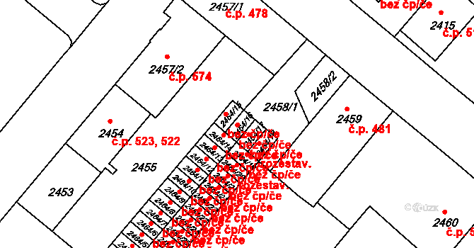 Kutná Hora 43218385 na parcele st. 2464/16 v KÚ Kutná Hora, Katastrální mapa
