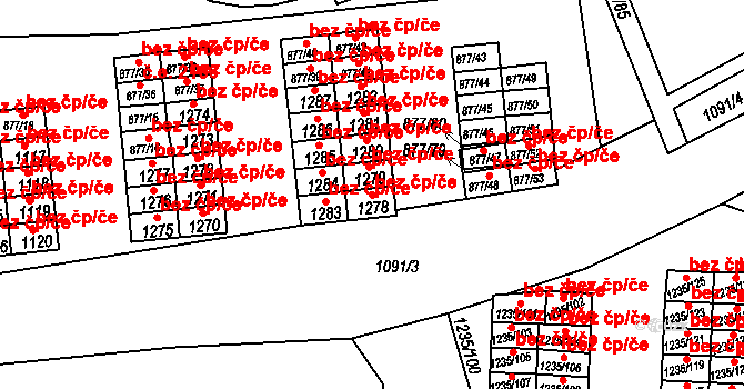 Sokolov 44364385 na parcele st. 1278 v KÚ Sokolov, Katastrální mapa