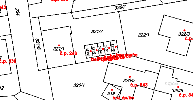 Klimkovice 44833385 na parcele st. 321/3 v KÚ Klimkovice, Katastrální mapa