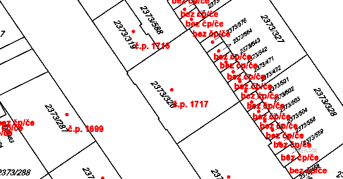 Předměstí 1717, Opava na parcele st. 2373/320 v KÚ Opava-Předměstí, Katastrální mapa