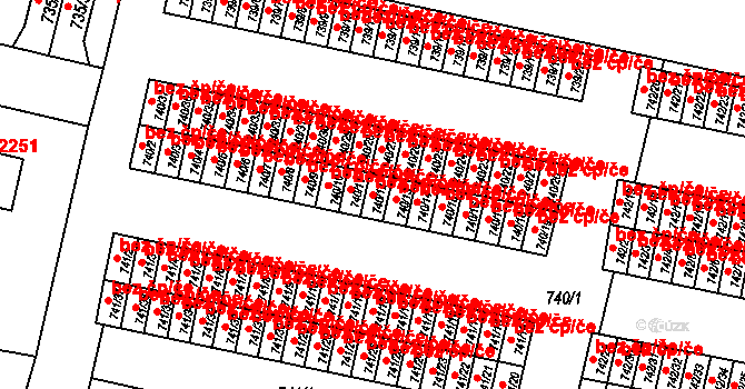 Sokolov 49711385 na parcele st. 740/12 v KÚ Sokolov, Katastrální mapa