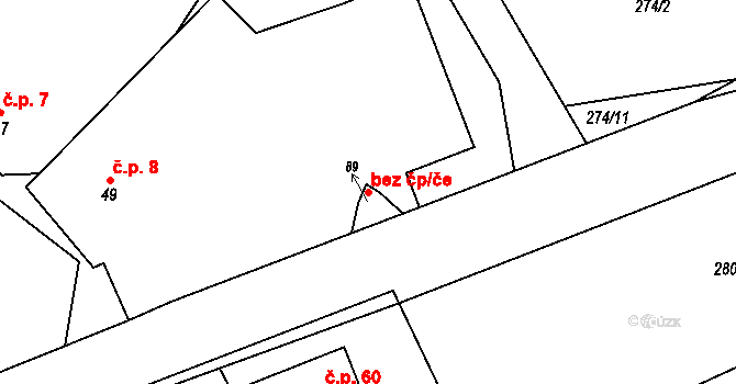 Bukovinka 50352385 na parcele st. 89 v KÚ Bukovinka, Katastrální mapa