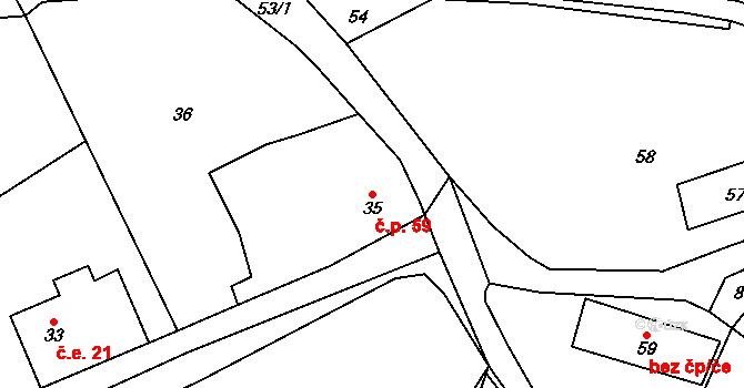 Čeřeniště 59, Malečov na parcele st. 35 v KÚ Čeřeniště, Katastrální mapa