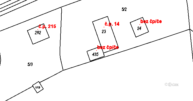 Srbská Kamenice 100904386 na parcele st. 435 v KÚ Srbská Kamenice, Katastrální mapa