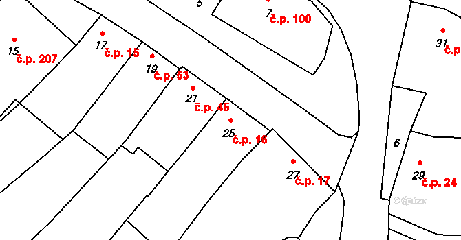 Přerov XII-Žeravice 16, Přerov na parcele st. 25 v KÚ Žeravice, Katastrální mapa