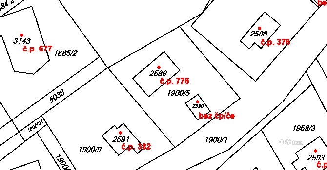 Ostravice 776 na parcele st. 2589 v KÚ Ostravice 1, Katastrální mapa