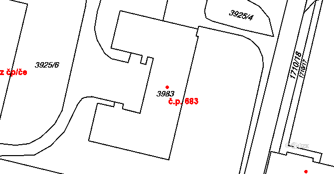 Žamberk 683 na parcele st. 3983 v KÚ Žamberk, Katastrální mapa