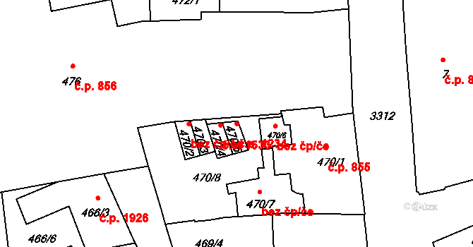 Pelhřimov 1234 na parcele st. 470/5 v KÚ Pelhřimov, Katastrální mapa