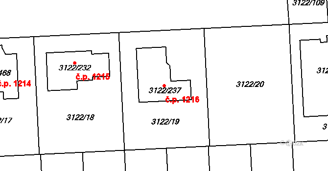 Pohořelice 1216 na parcele st. 3122/237 v KÚ Pohořelice nad Jihlavou, Katastrální mapa
