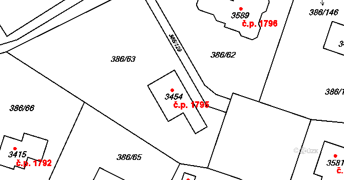Choceň 1795 na parcele st. 3454 v KÚ Choceň, Katastrální mapa