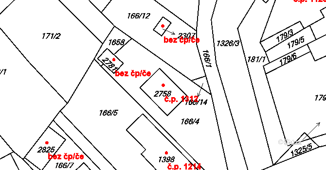 Přeštice 1312 na parcele st. 2758 v KÚ Přeštice, Katastrální mapa