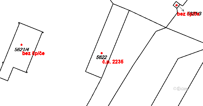 Znojmo 2235 na parcele st. 5622 v KÚ Znojmo-město, Katastrální mapa