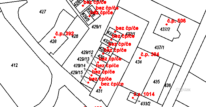 Novosedlice 39154386 na parcele st. 430 v KÚ Novosedlice, Katastrální mapa