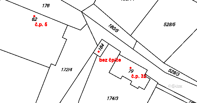 Suchdol nad Lužnicí 40999386 na parcele st. 184 v KÚ Bor, Katastrální mapa