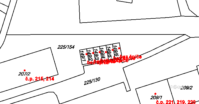 Meziboří 43661386 na parcele st. 149/3 v KÚ Meziboří u Litvínova, Katastrální mapa