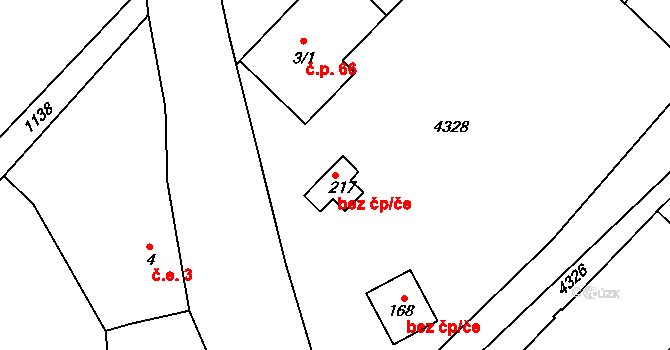 Záchlumí 45530386 na parcele st. 217 v KÚ Záchlumí, Katastrální mapa