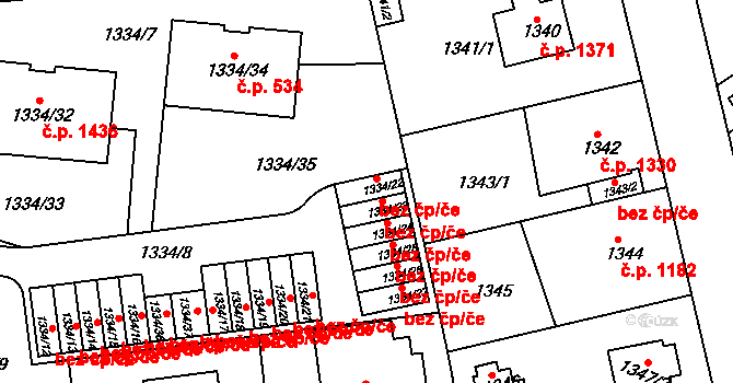 Praha 46739386 na parcele st. 1334/22 v KÚ Modřany, Katastrální mapa