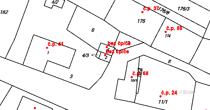 Braníškov 49094386 na parcele st. 2 v KÚ Braníškov, Katastrální mapa