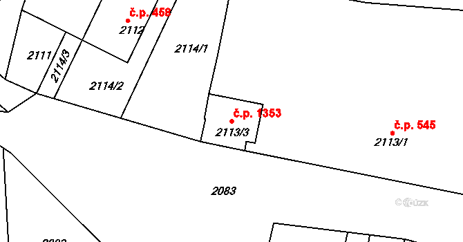 Rýmařov 1353 na parcele st. 2113/3 v KÚ Rýmařov, Katastrální mapa