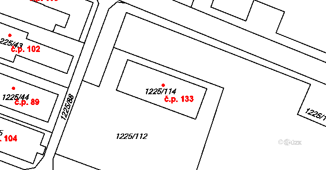 Vimperk III 133, Vimperk na parcele st. 1225/114 v KÚ Vimperk, Katastrální mapa