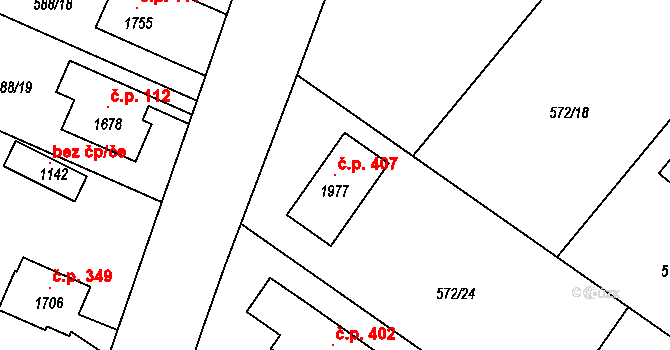 Broumov 407, Katastrální mapa