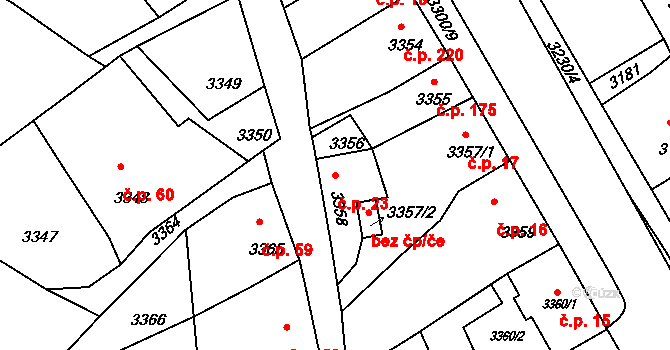 Mimoň I 23, Mimoň na parcele st. 3358 v KÚ Mimoň, Katastrální mapa