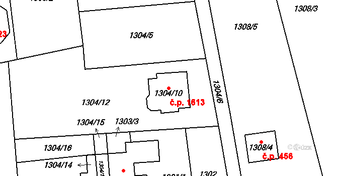 Bludovice 1613, Havířov na parcele st. 1304/10 v KÚ Bludovice, Katastrální mapa