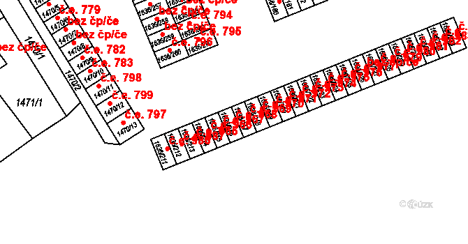 Teplické Předměstí 968, Bílina na parcele st. 1636/216 v KÚ Bílina, Katastrální mapa