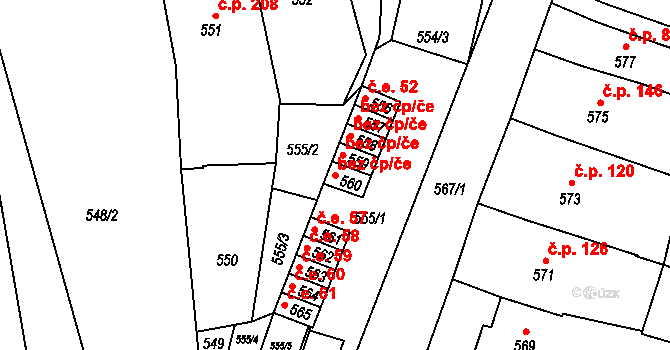 Silůvky 39840387 na parcele st. 560 v KÚ Silůvky, Katastrální mapa