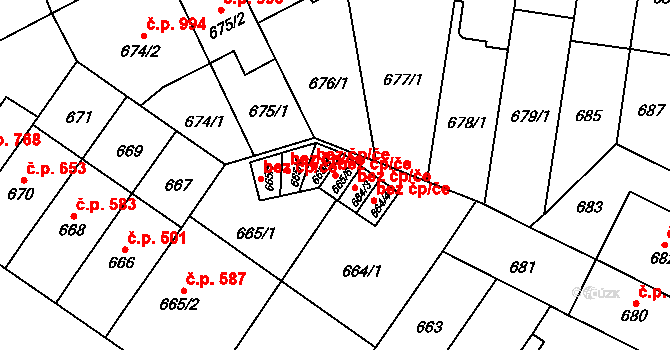 Praha 41534387 na parcele st. 665/6 v KÚ Kobylisy, Katastrální mapa