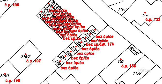 Horní Počaply 42732387 na parcele st. 578 v KÚ Horní Počaply, Katastrální mapa