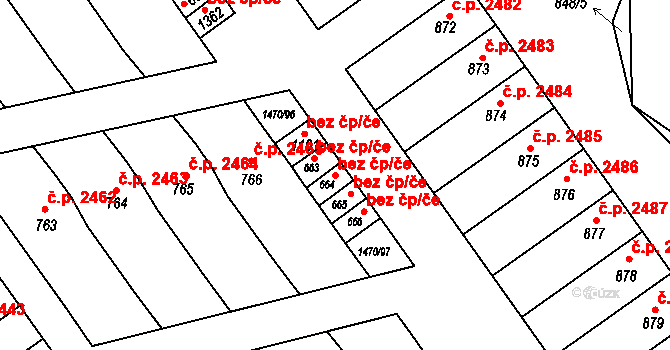 Kyjov 44601387 na parcele st. 664 v KÚ Nětčice u Kyjova, Katastrální mapa