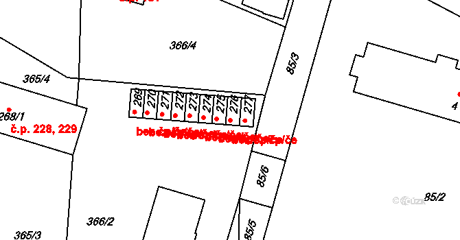 Sedlec-Prčice 45399387 na parcele st. 276 v KÚ Sedlec u Votic, Katastrální mapa