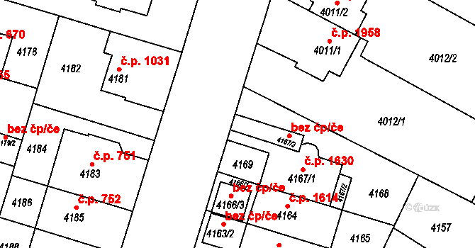 Brno 45521387 na parcele st. 4167/3 v KÚ Žabovřesky, Katastrální mapa