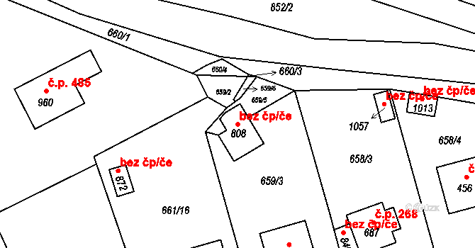 Vlachovo Březí 46192387 na parcele st. 808 v KÚ Vlachovo Březí, Katastrální mapa