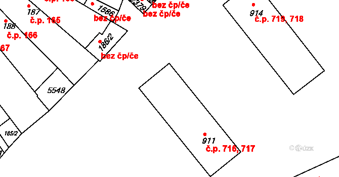 Bojkovice 716,717 na parcele st. 911 v KÚ Bojkovice, Katastrální mapa