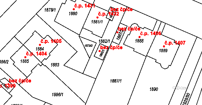 Teplice 50247387 na parcele st. 1882/2 v KÚ Teplice, Katastrální mapa