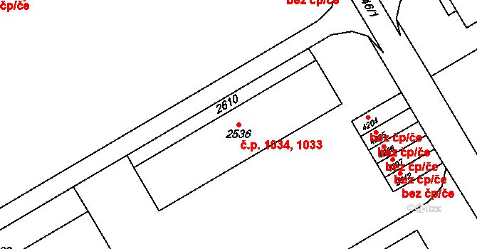 Beroun-Město 1033,1034, Beroun na parcele st. 2536 v KÚ Beroun, Katastrální mapa
