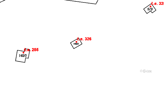 Černolice 326 na parcele st. 140/2 v KÚ Černolice, Katastrální mapa